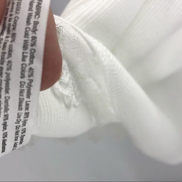 "Bride" White Ribbed Lace Accent Pink Tank Top - Picture 5 of 7